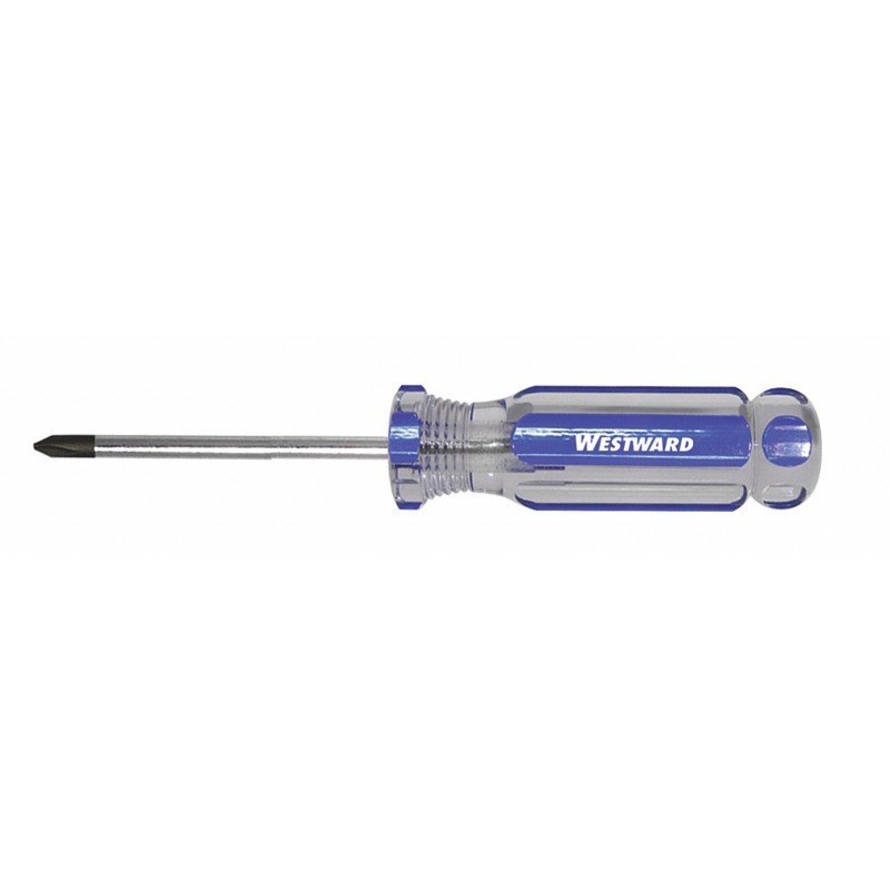 WESTWARD Desarmador Phillips de Uso General, 6-3/4", Acanalado, 0.13", 3", #1, Phillips