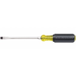 KLEIN TOOLS Desarmador Plano de Uso General, 8-1/4", Ergonómico, 0.25", 4", 1/4", Plana