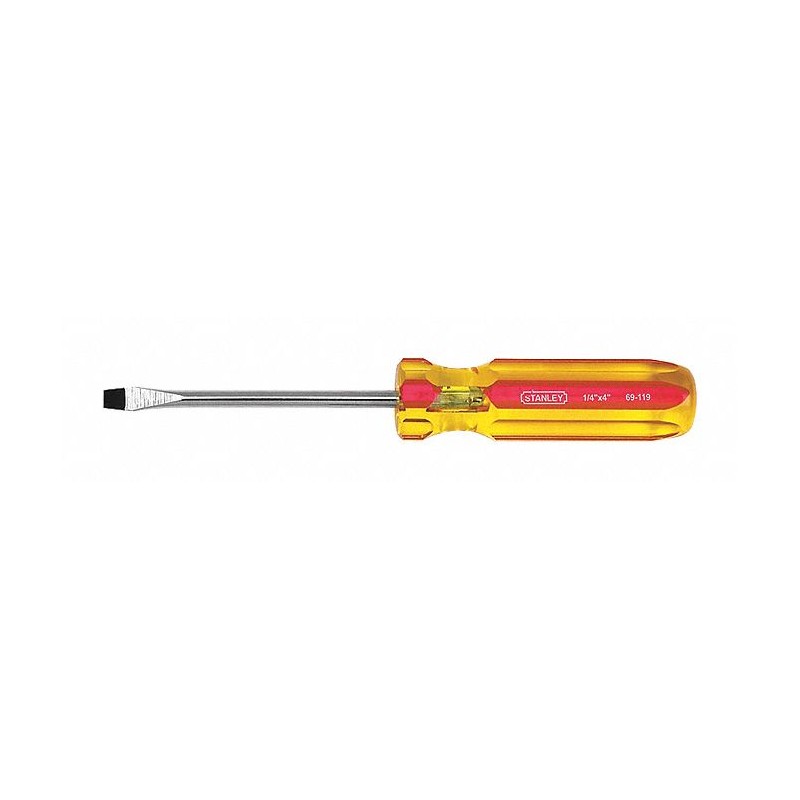 STANLEY Desarmador, 6-3/4", Ergonómico, 3-15/16", #8, Plana