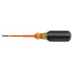 KLEIN TOOLS Desarmador Plano Aislado, 6-3/4", Aislado, 0.25", 3", 3/32", Plana