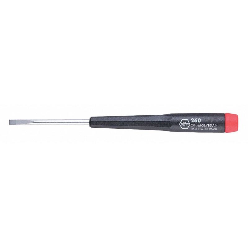 WIHA Desarmador Plano de Precisión, 5-1/2", Moldeado, 0.08", 2", 5/64", Plana