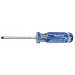 WESTWARD Desarmador Plano de Uso General, 15-3/4", Moldeado, 12", 3/16", Plana