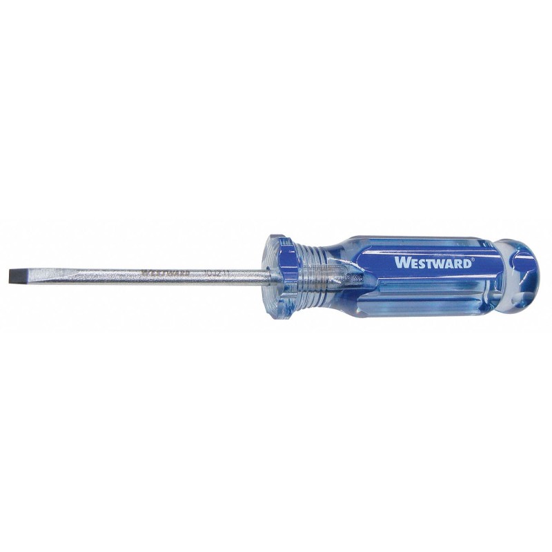WESTWARD Desarmador Plano de Uso General, 15-3/4", Moldeado, 12", 3/16", Plana