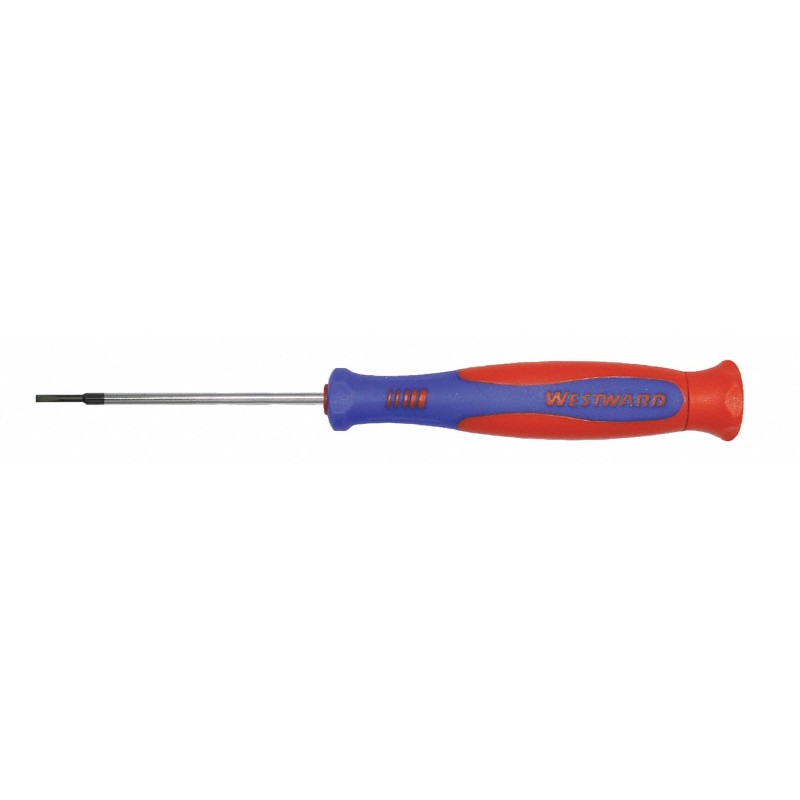 WESTWARD Desarmador Plano de Precisión, 6-1/4", Ergonómico, 0.13", 2-1/2", 1/16", Plana