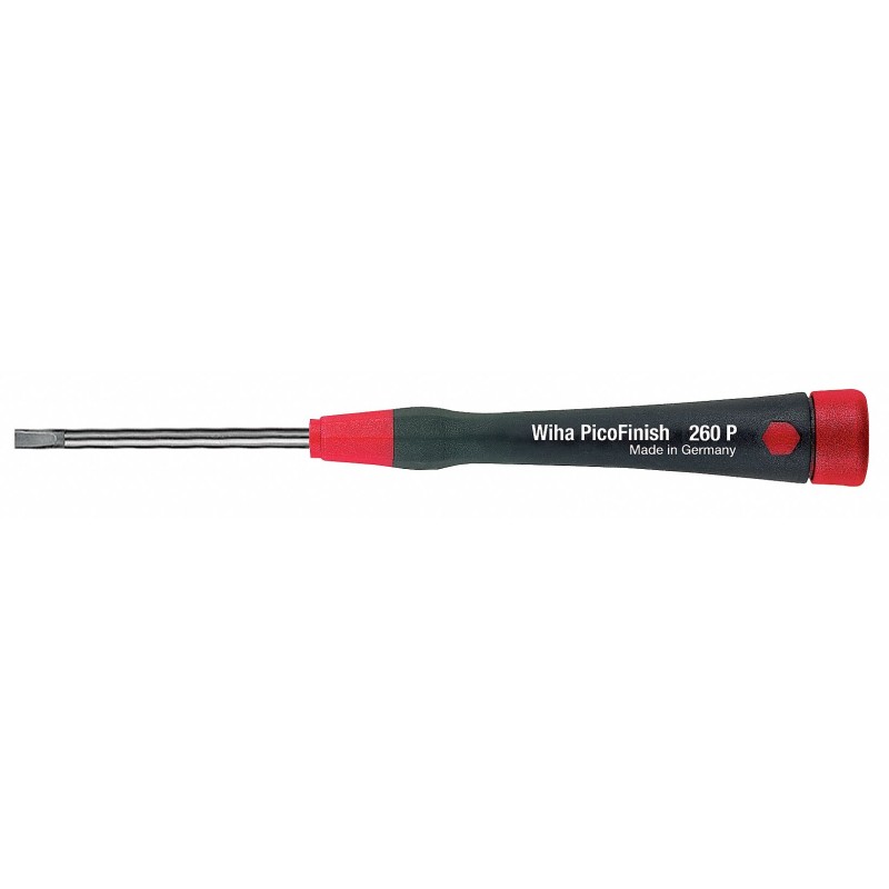 WIHA Desarmador Plano de Precisión, 5-1/4", Moldeado, 0.14", 2-7/16", 9/64", Plana