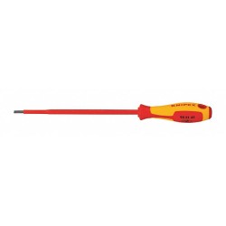 KNIPEX Desarmador, 11-9/16", Ergonómico, 7-1/16", 9/16", Plana