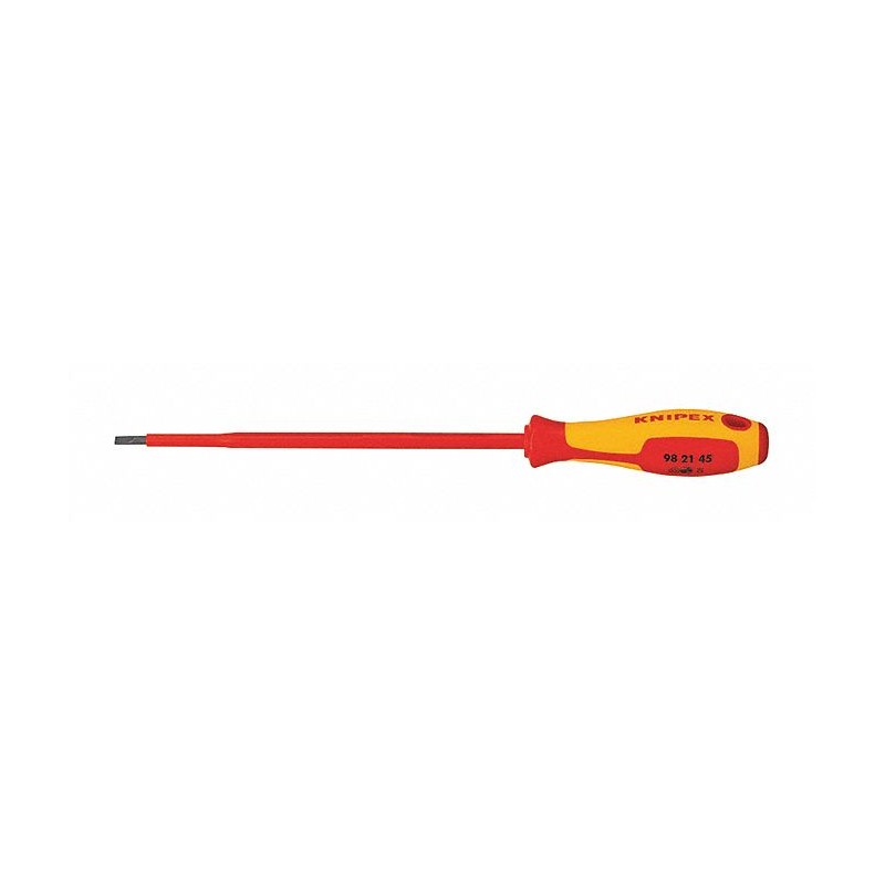 KNIPEX Desarmador, 11-9/16", Ergonómico, 7-1/16", 9/16", Plana