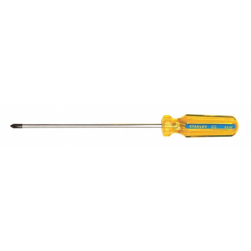 STANLEY Desarmador, 6-3/4", Ergonómico, 8", 1/4", Phillips