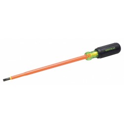 GREENLEE Desarmador Plano Aislado, 11-1/2", Ergonómico, 8", 3/16", Plana