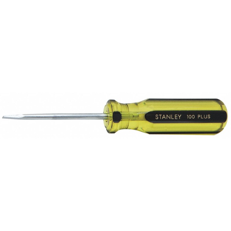 STANLEY Desarmador Plano de Uso General, 6-3/4", Ergonómico, 0.25", 3", 3/16", Plana