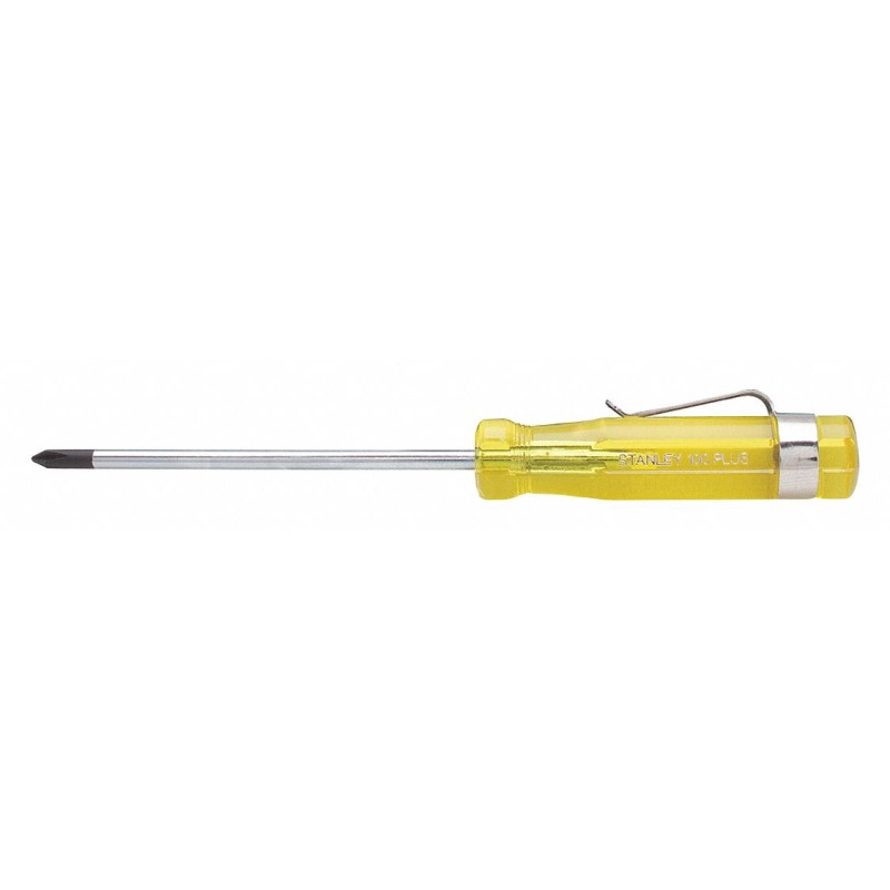 STANLEY Desarmador Phillips con Clip para Bolsillo, 2-3/4", Ergonómico, 0.25", 3", #0, Phillips