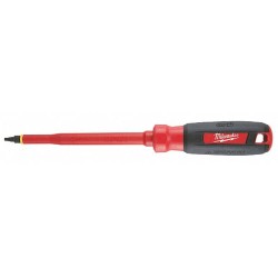 MILWAUKEE Desarmador, 10-11/16", Moldeado, 6", #3, Cuadrada