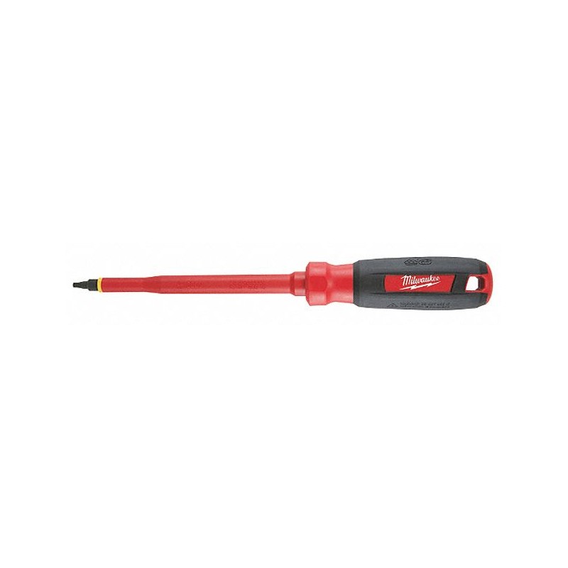 MILWAUKEE Desarmador, 10-11/16", Moldeado, 6", #3, Cuadrada