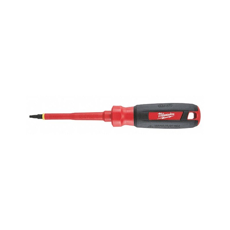 MILWAUKEE Desarmador, 8-9/16", Moldeado, 4", #2, Cuadrada