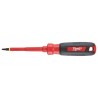 MILWAUKEE Desarmador, 8-9/16", Moldeado, 4", #2, Cuadrada