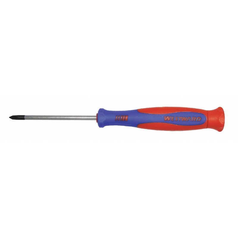 WESTWARD Desarmador Phillips de Precisión, 6-1/4", Ergonómico, 0.14", 2-1/2", #1, Phillips