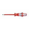 WERA Desarmador Plano Aislado, 6", Acanalado, 3-1/8", 1/8", Plana