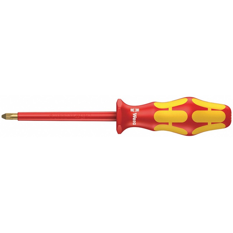 WERA Desarmador Pozidriv Aislado, 8", Ergonómico, 4", PZ2, Pozidriv(R)