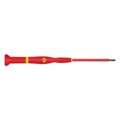 KNIPEX Desarmador Plano de Precisión Aislado, 4-1/4", Ergonómico, 0.08", 1-3/4", 5/64", Plana