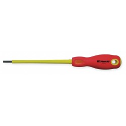 WESTWARD Desarmador Plano Aislado, 6-3/4", Ergonómico, 4", 1/8", Plana