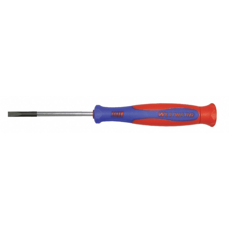 WESTWARD Desarmador Plano de Precisión, 6-1/4", Ergonómico, 0.14", 2-1/2", 5/32", Plana