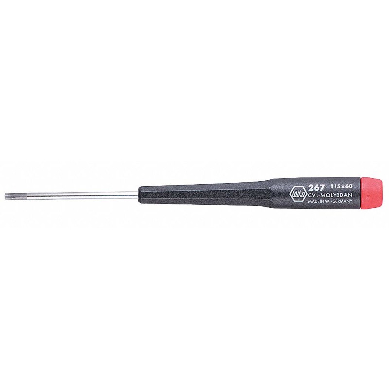WIHA Desarmador Torx  de Precisión, 4-1/2", Moldeado, 0.1", 1-5/8", T4, Torx(R)