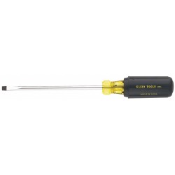 KLEIN TOOLS Desarmador Plano de Uso General, 14-1/4", Ergonómico, 0.38", 10", 1/4", Plana