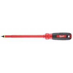 MILWAUKEE Desarmador, 12-11/16", Moldeado, 8", 3/8", Plana