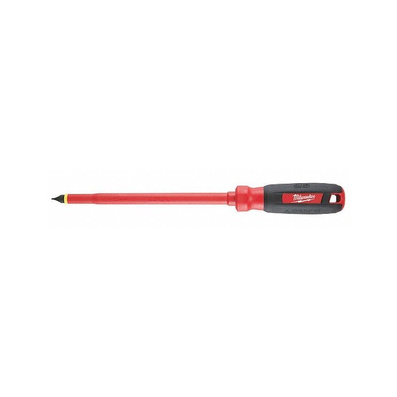 MILWAUKEE Desarmador, 12-11/16", Moldeado, 8", 3/8", Plana
