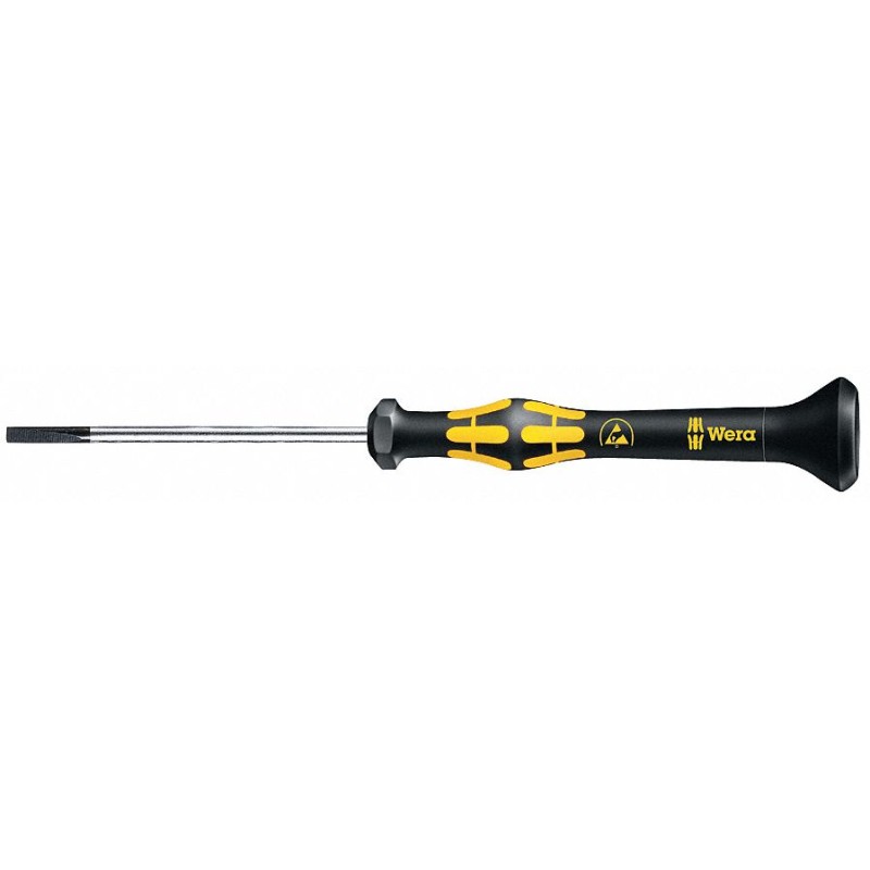 WERA Desarmador Plano de Precisión Seguro ESD, 5-1/4", Ergonómico, Precisión Plano ESD-Seguro