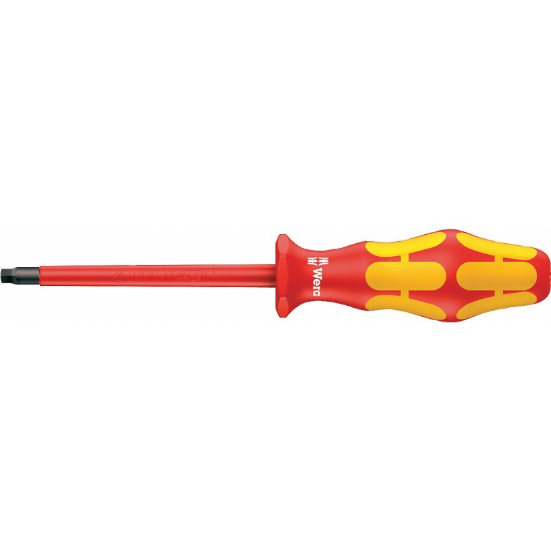 WERA Desarmador Cuadrado Aislado, 8", Ergonómico, 4", #2, Cuadrada