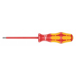 WERA Desarmador Plano Aislado, 7", Ergonómico, Plano Aislado, 4", 1/8", Plana