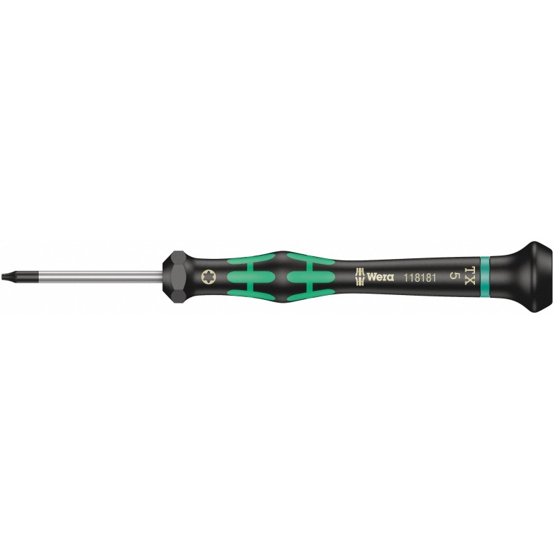 WERA Desarmador Torx de Uso General, 5-1/4", Ergonómico, Torx de Uso General, 1-9/16", T5, Torx(R)