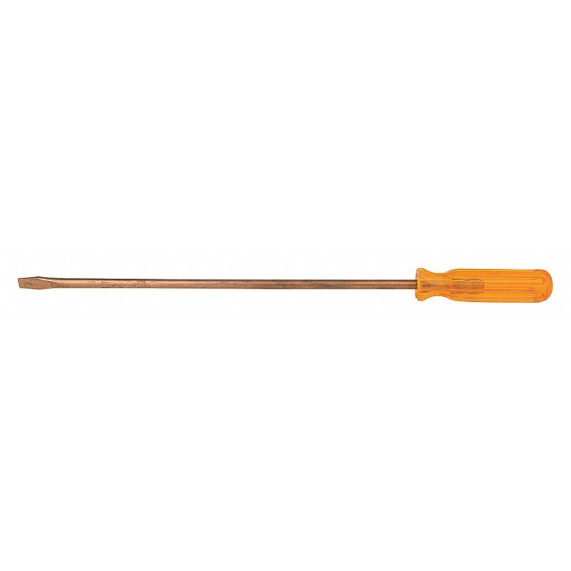 AMPCO Desarmador Plano Antichispas, 7-1/2", Liso, Plano Antichispa, 4", 1/4", Plana