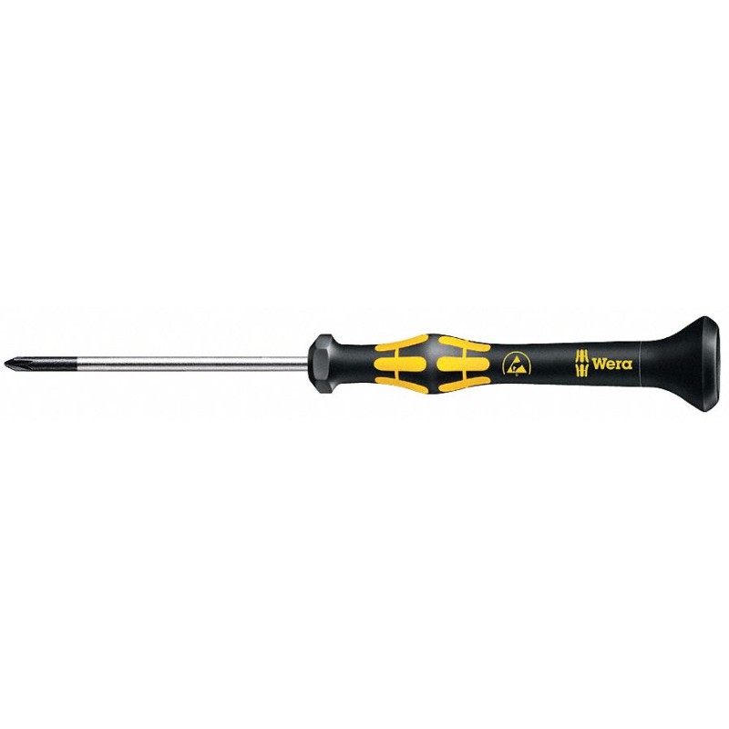 WERA Desarmador Phillips de Precisión Seguro ESD, 6-1/4", Ergonómico, Precisión Pullips ESD-Seguro