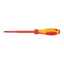 KNIPEX Desarmador, 9-1/4", Ergonómico, 3-15/16", 9/16", Plana