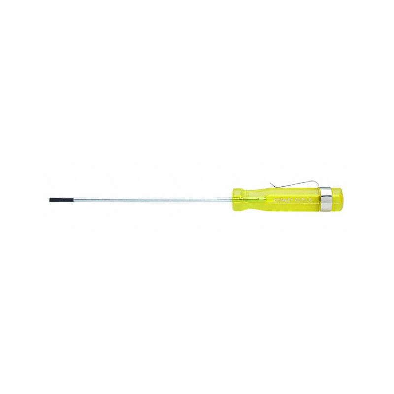 STANLEY Desarmador Plano con Clip para Bolsillo, 6-1/2", Ergonómico, Plano con Clip para Bolsillo, 0...