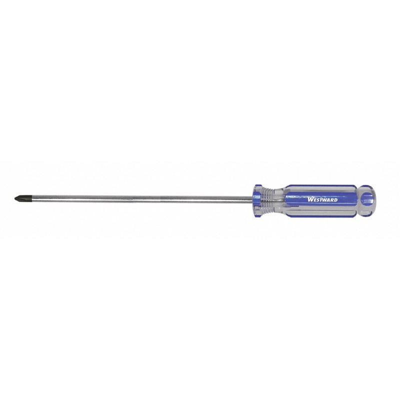 WESTWARD Desarmador Phillips de Uso General, 12", Moldeado, 8", #2, Phillips