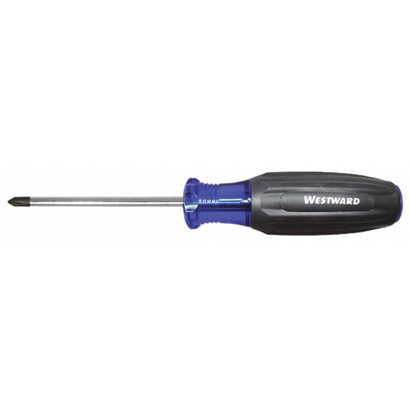 WESTWARD Desarmador Phillips de Uso General, 6-3/4", Ergonómico, 0.13", 3", #1, Phillips