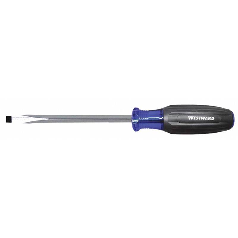 WESTWARD Desarmador Plano de Uso General, 10-3/4", Ergonómico, 0.33", 6", 5/16", Plana