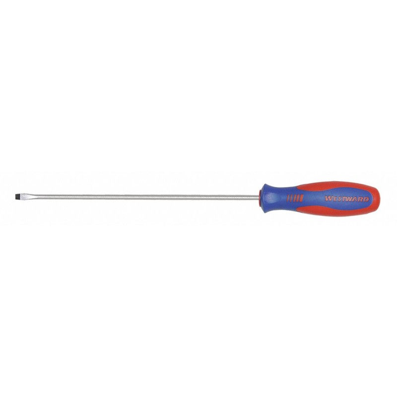 WESTWARD Desarmador Plano de Uso General, 12", Ergonómico, 0.13", 8", 3/16", Plana