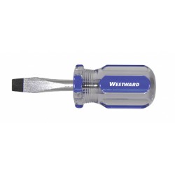WESTWARD Desarmador Plano de Uso General, 3-1/2", Acanalado, 0.25", 1-1/2", 1/4", Plana