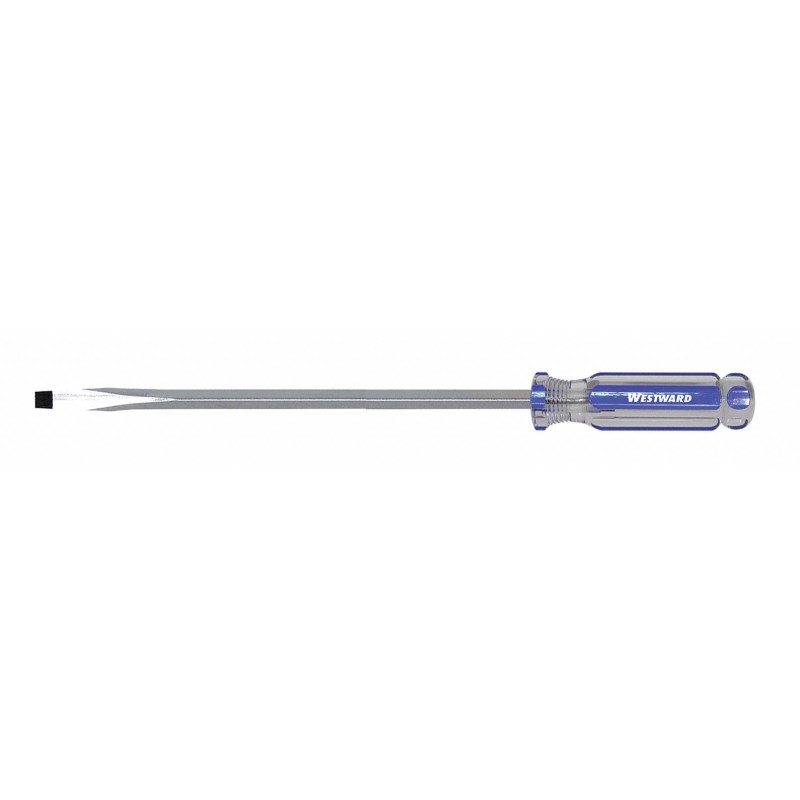WESTWARD Desarmador Plano de Uso General, 14-1/2", Acanalado, 0.33", 10", 3/8", Plana