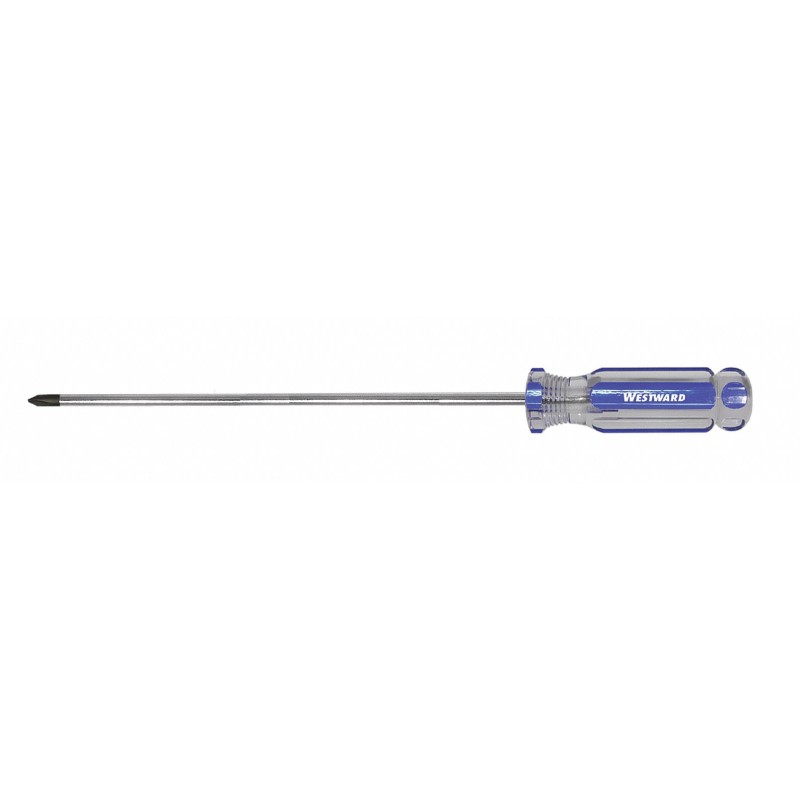 WESTWARD Desarmador Phillips de Uso General, 11-1/2", Acanalado, 0.13", 8", #1, Phillips