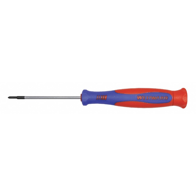 WESTWARD Desarmador Phillips de Precisión, 6-1/4", Ergonómico, 0.13", 2-1/2", #000, Phillips