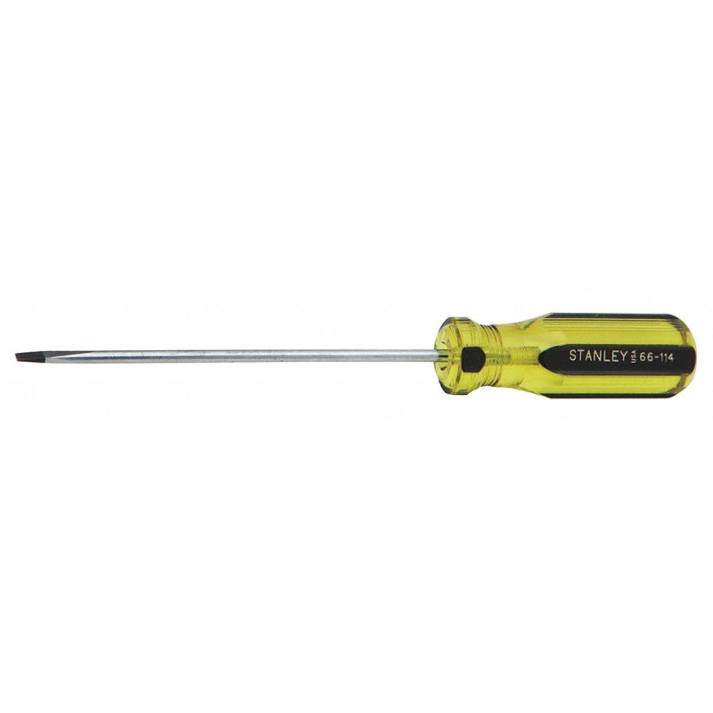 STANLEY Desarmador Plano de Uso General, 6-1/2", Ergonómico, 0.25", 4", 1/8", Plana