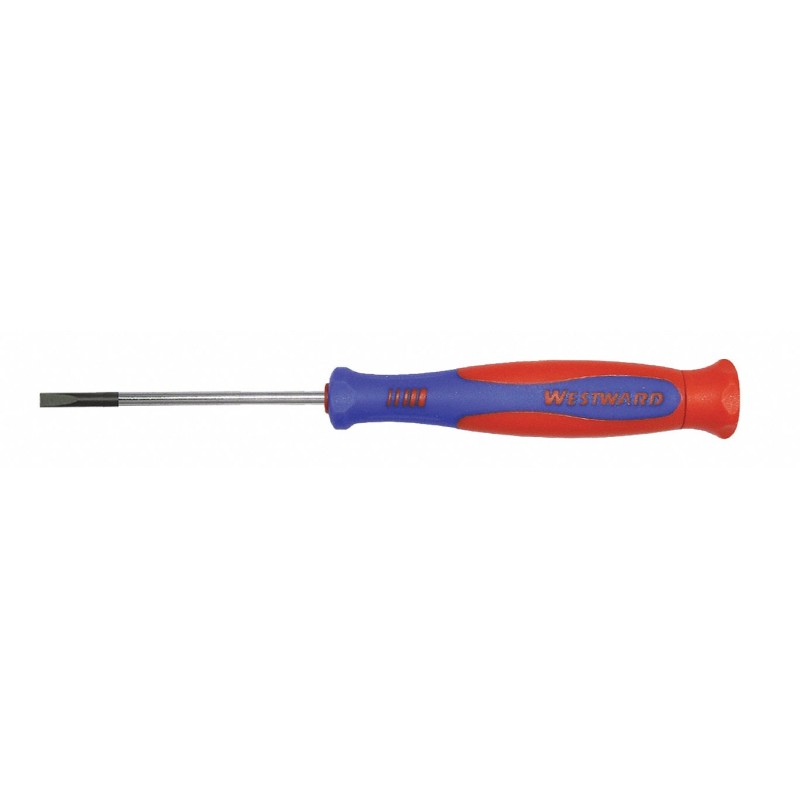 WESTWARD Desarmador Plano de Precisión, 6-1/4", Ergonómico, 0.13", 2-1/2", 1/8", Plana