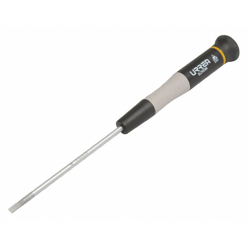 URREA Desarmador, 6-3/32", Ergonómico, 2-3/8", 5/64", Plana