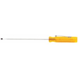 KLEIN TOOLS Desarmador Plano con Clip para Bolsillo, 4-1/4", Moldeado, 0.09", 2", 3/32", Plana
