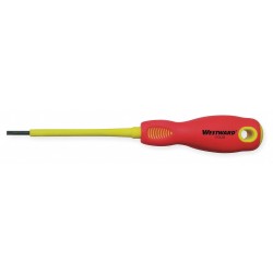 WESTWARD Desarmador Plano Aislado, 5-3/4", Moldeado, 3", 3/32", Plana